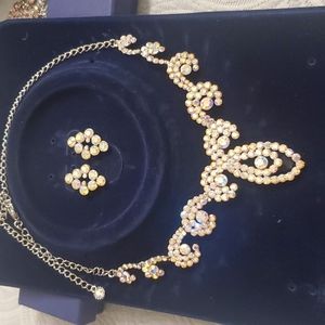 Aurora Borealis Crystal Necklace and Earring Set